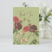 ヴィンテージグリーンフローラサンキューカード サンキューカード (スタンド正面)