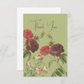 ヴィンテージグリーンフローラサンキューカード サンキューカード (正面/裏面)