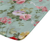 ヴィンテージグリーンフローラデザインガラス カッティングボード (角)