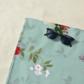 ヴィンテージグリーンフローラデザイン ビーチタオル (インサイチュ)