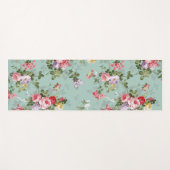 ヴィンテージグリーンフローラデザイン ヨガマット (正面(横))