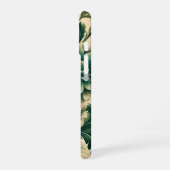 ヴィンテージグリーンフローラルiPhoneケース スリム iPhone 16ケース (左側面)