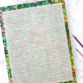 ヴィンテージグリーンフローラ並み文房具大学ルール ノートパッド