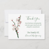 ヴィンテージグリーンフローラ悔やみや弔慰サンキューカード ノートカード (正面)