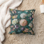 ヴィンテージグリーンフローラ春装飾用クッション クッション (ブランケット)