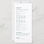 ヴィンテージグリーンフローラ結婚式 プログラム (裏面)