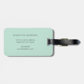 ヴィンテージグリーンフローラ鳥類の植物模様 ラゲッジタグ (裏面横)