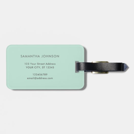 ヴィンテージグリーンフローラ鳥類の植物模様 ラゲッジタグ (裏面横)