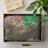 ヴィンテージグリーンブドウと茶色のデクページ上のつる植物 薄葉紙 (ギフト)