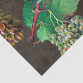 ヴィンテージグリーンブドウと茶色のデクページ上のつる植物 薄葉紙 (詳細)