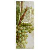 ヴィンテージグリーンブドウ&葉パターン ワインギフトバッグ (正面)