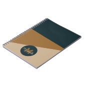ヴィンテージグリーンブラウンヴィンテージカラーブロックモノグラム ノートブック (左側)