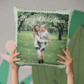 ヴィンテージグリーンプライド銀杏素朴の写真クリスマス クッション