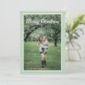 ヴィンテージグリーンプライド銀杏素朴の写真クリスマス シーズンカード (スタンド正面)