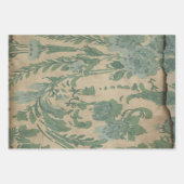 ヴィンテージグリーンプラントオンブラウン ラッピングペーパーシート (正面3)