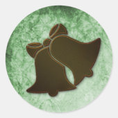 ヴィンテージグリーンベルとブラウンベルの封筒用シール ラウンドシール (正面)