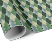 ヴィンテージグリーンベージュ幾何学聖パトリック模様 ラッピングペーパー (ロールコーナー)