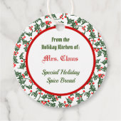 ヴィンテージグリーンホリーレッドベリーカスタムラベル フェイバータグ (正面)