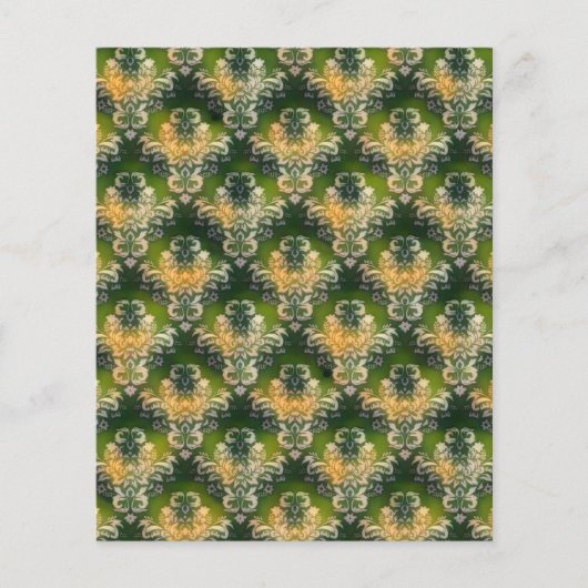 ヴィンテージグリーンホワイトフローラルパターンパトリック紙 (正面)