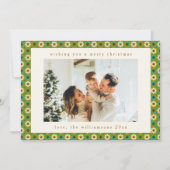 ヴィンテージグリーンボーカスタムホフローラ2写真クリスマス シーズンカード (正面)