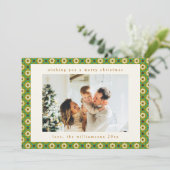 ヴィンテージグリーンボーカスタムホフローラ2写真クリスマス シーズンカード (スタンド正面)