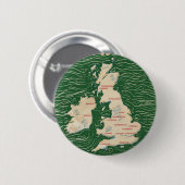 ヴィンテージグリーンポスター イギリス地図 缶バッジ (正面&裏面)