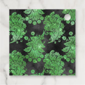 ヴィンテージグリーンマスカレードマスクとダマスク フェイバータグ (裏面)