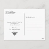 ヴィンテージグリーンメリークリスマスホリデーハガキ シーズンポストカード (裏面)