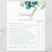 ヴィンテージグリーンユーカリOhベビーシャワーゲーム (正面)