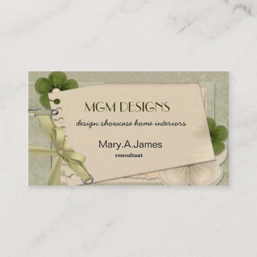 ヴィンテージグリーンライム名刺 名刺 (正面)