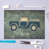 ヴィンテージグリーンラスティトラックオールドテ素朴クスチャティス 薄葉紙 (クラフト)