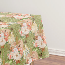 ヴィンテージグリーンリトルカボチャ赤ちゃんシャワーデコール テーブルクロス