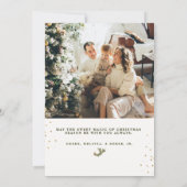 ヴィンテージグリーンリー家族のクリスマスフォト シーズンカード (裏面)