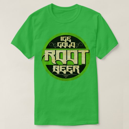 ヴィンテージグリーンルートビール Tシャツ (デザイン正面)