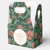 ヴィンテージグリーンレッドフローラカスタムメリークリスマス フェイバーボックス (オープン)