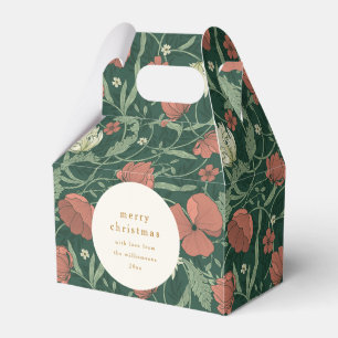 ヴィンテージグリーンレッドフローラカスタムメリークリスマス フェイバーボックス