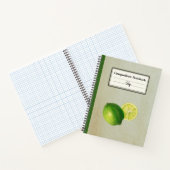 ヴィンテージグリーンレモンイラストレーションパーソナライズされたComp ノートブック (内部)