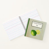 ヴィンテージグリーンレモンイラストレーションパーソナライズされたComp ノートブック (内部)