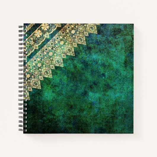 ヴィンテージグリーンレース ノートブック (正面)