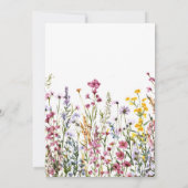 ヴィンテージグリーンワイルドフラワーズ40歳の誕生日 招待状 (裏面)