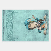 ヴィンテージグリーン不機嫌ハッターインワンダーランド ラッピングペーパーシート (正面)