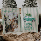 ヴィンテージグリーン予測できなハンドドロークリスマスカーツリー シーズンカード