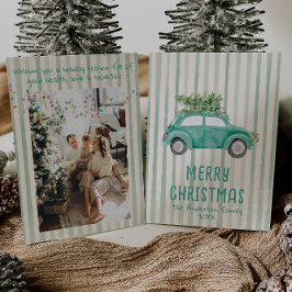 ヴィンテージグリーン予測できなハンドドロークリスマスカーツリー シーズンカード