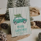 ヴィンテージグリーン予測できなハンドドロークリスマスカーツリー シーズンカード