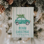 ヴィンテージグリーン予測できなハンドドロークリスマスカーツリー シーズンカード