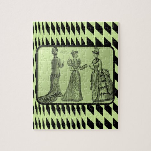 ヴィンテージグリーン女性ジグソーパズル ジグソーパズル (縦)