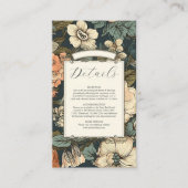 ヴィンテージグリーン秋結婚の花 エンクロージャーカード (正面)