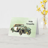 ヴィンテージグリーン自動水カラー悔やみや弔慰 カード (黄色い花)