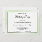 ヴィンテージグリーン自動水カラー誕生日 招待状 (裏面)