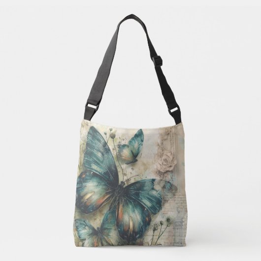 ヴィンテージグリーン蝶クロスボディバッグ クロスボディバッグ (正面)
